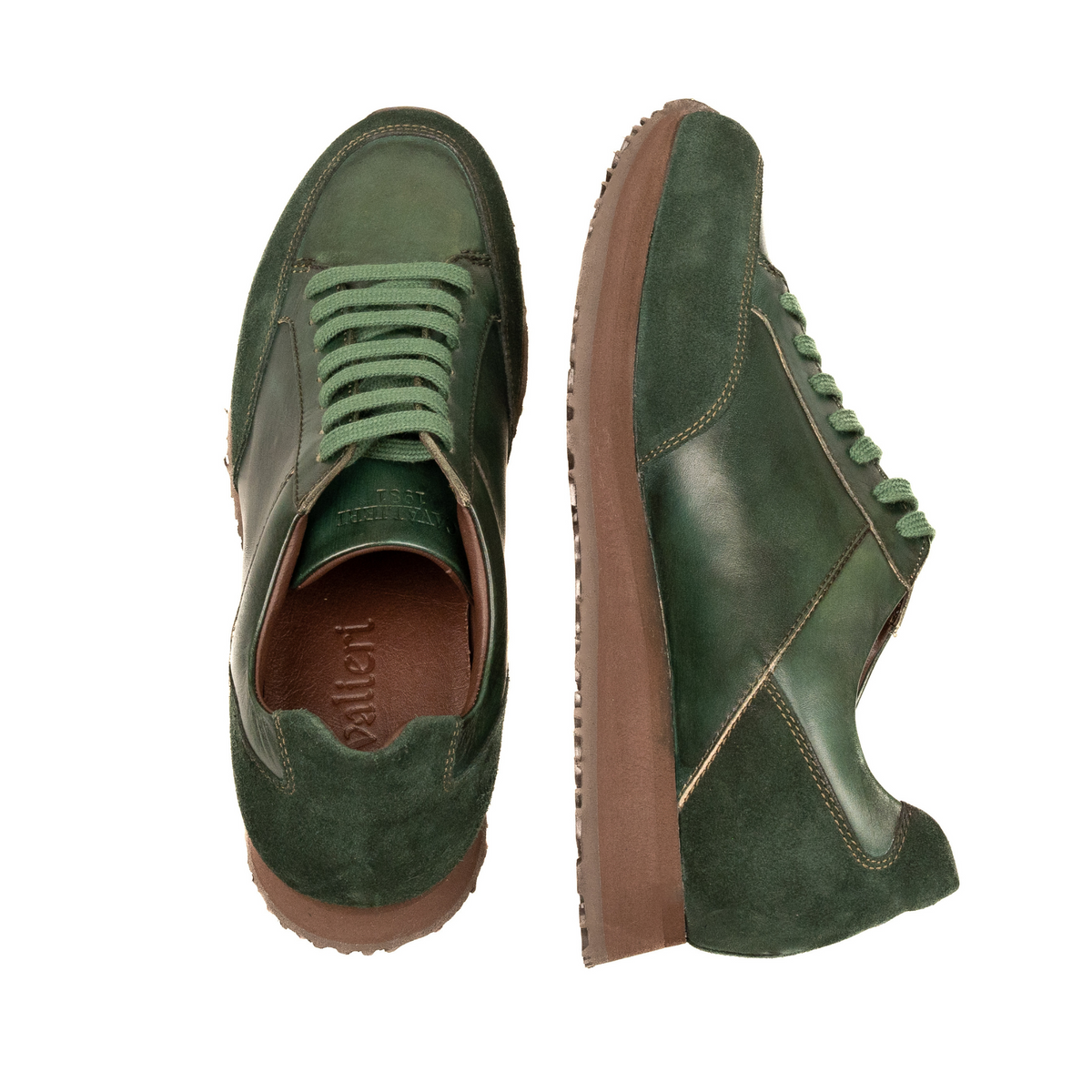 Salerno Green genuine leather sport shoes –