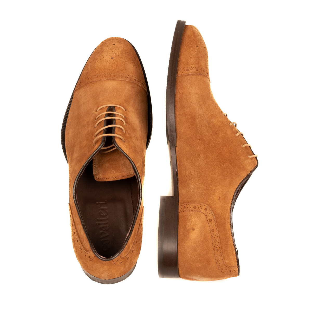 Padua Light Brown suede Leather shoes with a leather sole ...